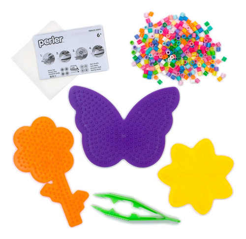 Cubeta Kit Dia Soleado Cuentas 5mm Bases Papel Perler Beads