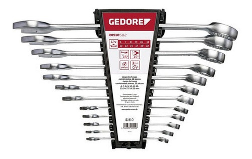 Imagem 1 de 2 de Jogo Chave Combinada Gedore Red 6 A 22 Mm 12 Peças R09105112