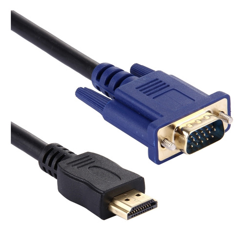 Cable De Vídeo Negro Hdmi Macho A Vga Macho De 15 Pines, Col