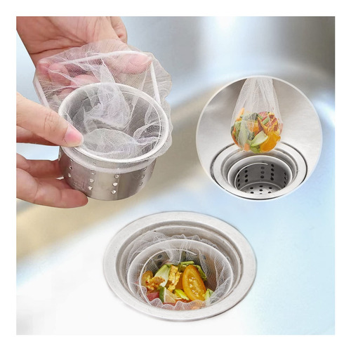 Protector De Fregadero De Cocina, 300 Bolsas De Malla