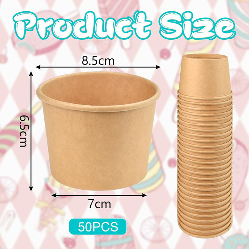 - 50 Vasos De Papel, Vasos Desechables De 240 Ml, Tazas De