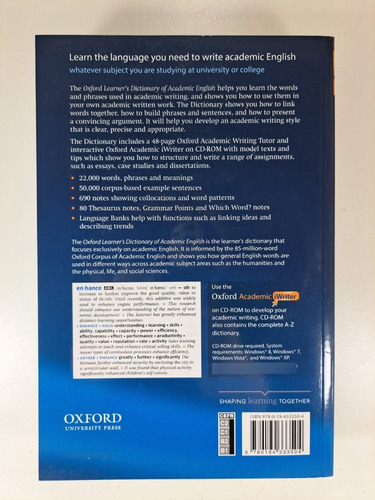 Oxford Learner's Dictionary Of Academic English + Cd-rom