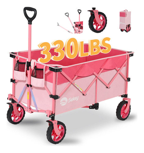 Carro Portatil Plegable Sekey 150kg Camping Rosa 