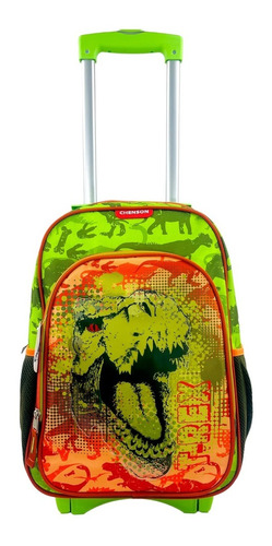 Mochila De Carrito Dinosaurio, T-rex, Jurassic Con Luz Original Chenson Primaria 