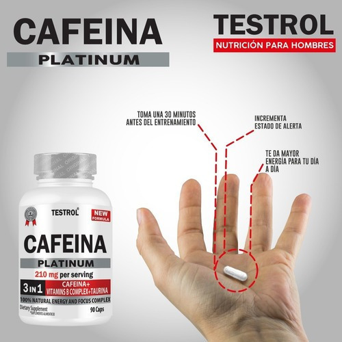 Cafeína Platinum Paquete 2 Piezas 90 Cápsulas Sabor Sin sabor
