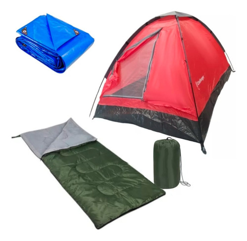 Combo Para Camping + Carpa + Sobre De Dormir + Lona 