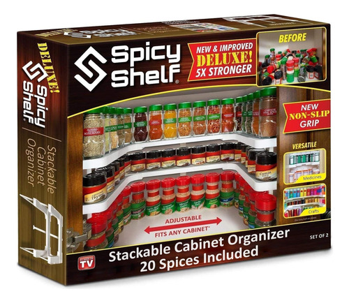Spicy Shelf Con 20 Tarros De Especias Incluidos - Estante De