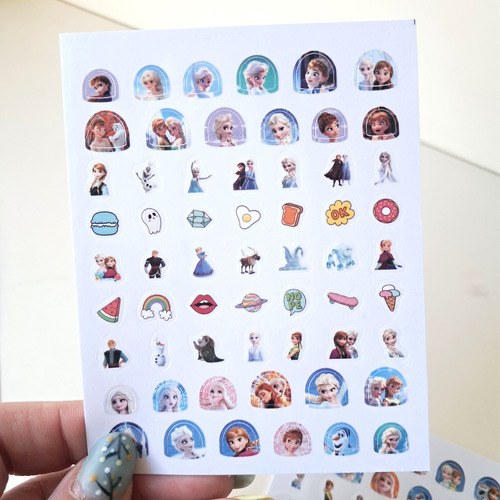 Set De Planchas De Stickers Kawaii Disney Frozen Olaf Elsa