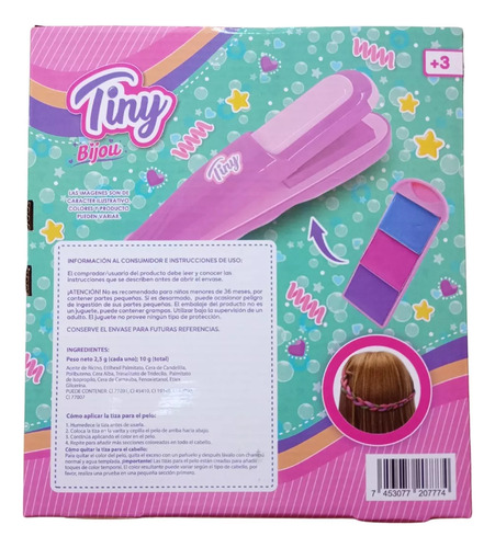 Aplicador Pinta Pelo Tiny + Broches + Peine + 6 Colores