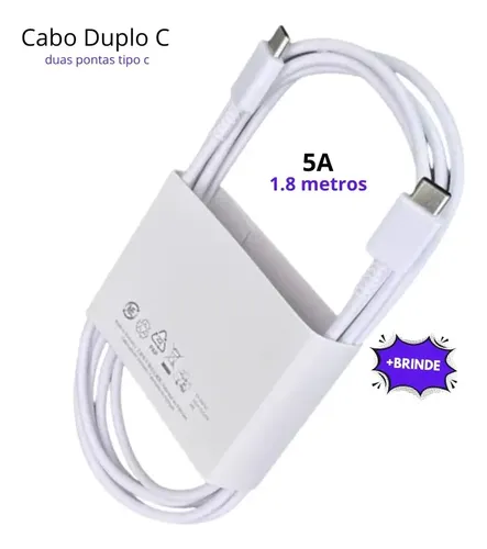 Carregador 65w Samsung Galaxy Z Fold 7 Z Flip 7 Usb-c 1.8m