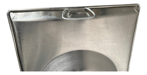 Comal Garnachero De 60x40cm En Acero Inoxidable Plateado