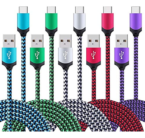 Usb Tipo C Cable Fivebox Cargador De 4 Pack 6 Pies Samsung S