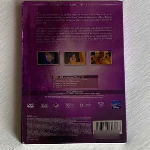 Aladdin / Película Disney Clásicos 1992 Edicion Especial (Usado)