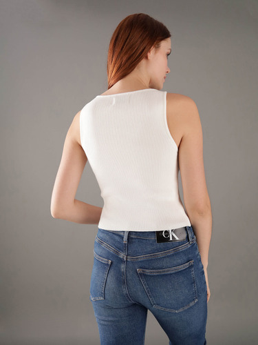 Top Blanco Calvin Klein Con Monologo Mujer
