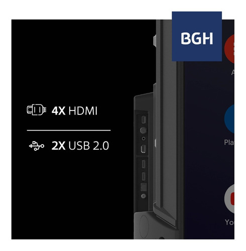 Televisor Bgh 50'' Android Tv Negro 4k Ultra Hd Pne040263