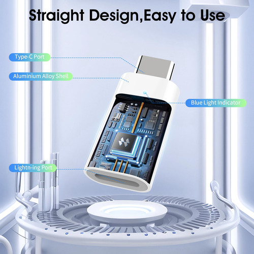Adaptador Timovo Lightning Hembra A Usb C Macho Con 35 W Pd