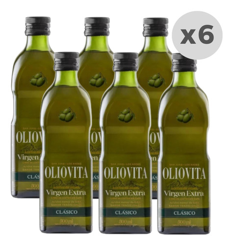 Aceite De Oliva Oliovita Clásico Botella De Vidrio 500ml X 6