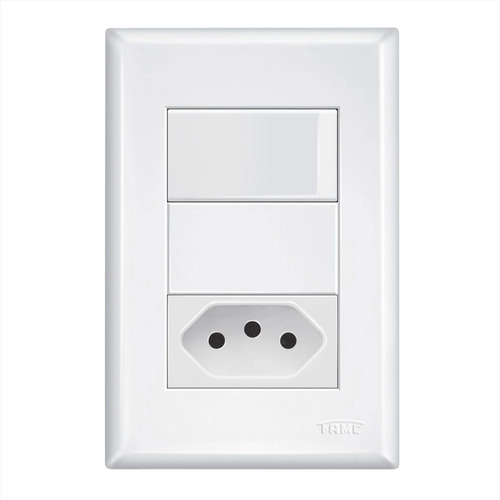 Tomada 2p+t 10a/250v E Interruptores Simples Fame Cor Branco