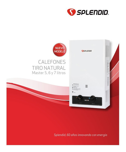 Calefon Splendid Gas Licuado 5l. Ionizado Color Blanco