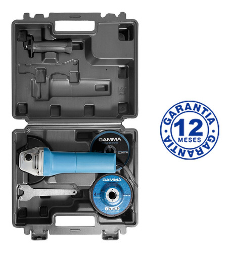 Imagem 4 de 4 de Kit Esmerilhadeira Angular G1910k Gamma 4.1/2 110v 750w