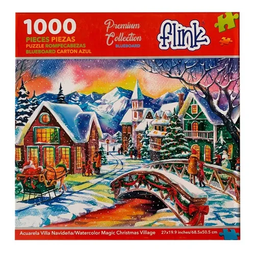 Rompecabezas Villa Navideña Flink 1000 Piezas Meses sin interés
