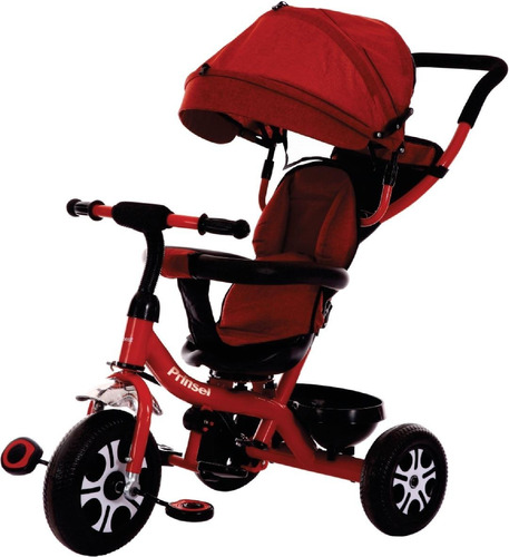 Triciclo Paseador Asiento Giratorio Sun 360 Prinsel 3 En 1 Color Rojo