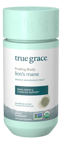 True Grace Mushroom Lion's Mane Brain, Nervios Y Apoyo Cogni