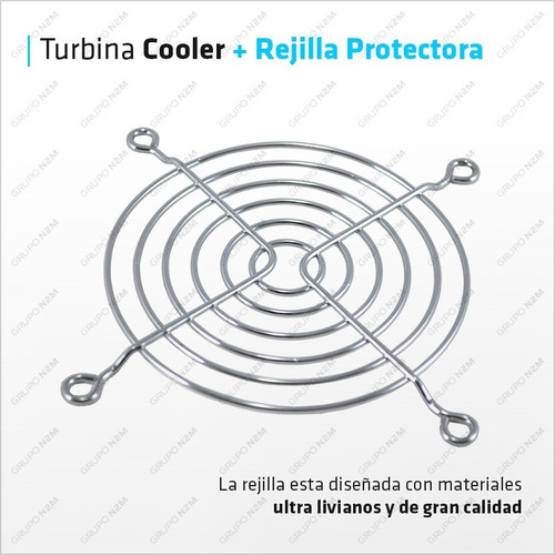 Imagen 5 de 10 de Kit Turbina Metalica 220v 4in Con Buje + Rejilla Cooler