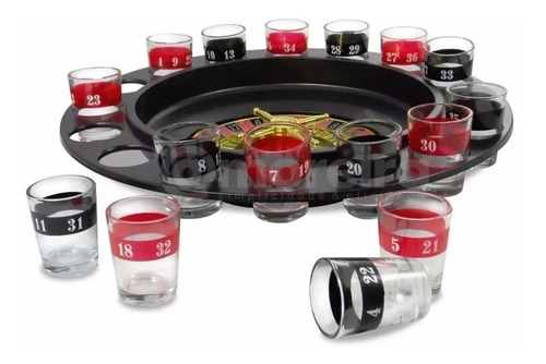 Imagem 5 de 5 de Jogo Cassino Roleta Shot - 16 Copos Bebida Drink Destilado