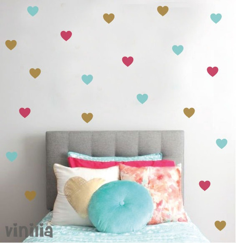 Viniles Corazones, Hearts Sticker, Calcomania Pared,planilla