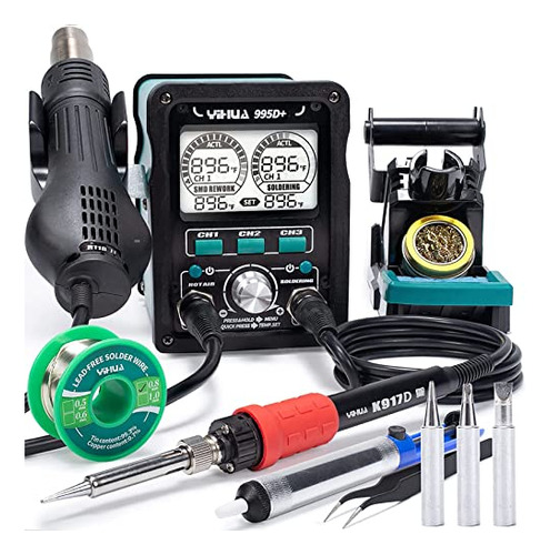 995d+ Evo Soldering Hot Air Station Kit 2-in-1 110w Sol...