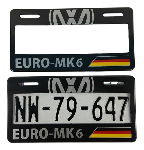 Par De Portaplacas Plastico Volkswagen Euro-mk6 Jetta Golf