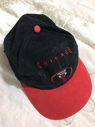 Nba Chicago Bulls Gorra Unitalla Unisex Negra Bordada