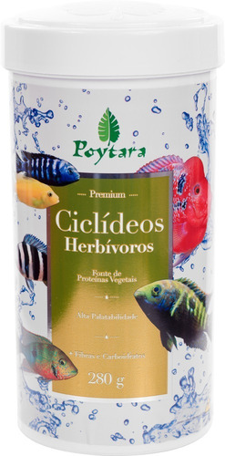 Ração Poytara Para Peixes Ciclideos Herbívoros 280g 2 Uni