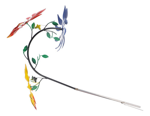 Z Molinillo De Viento De Flores Multicolores Con 3 Flores