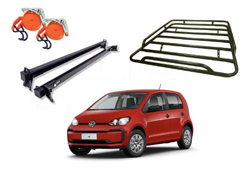 Barras Porta Equipaje Vw Up ! 4/5 Pts + Parrilla + Cinta X2