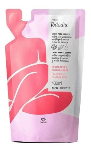 Refil Hidratante Natura Tododia - 400ml Corporal Tipo De Embalagem Refil Fragrância Framboesa E Pimenta Rosa