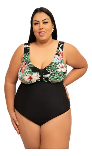 Maiô plus size fechado 2025 nas costas