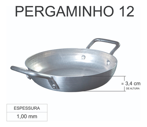 Kit Mini Frigideira Pergaminho N°12 220ml Alumínio 50 Peças