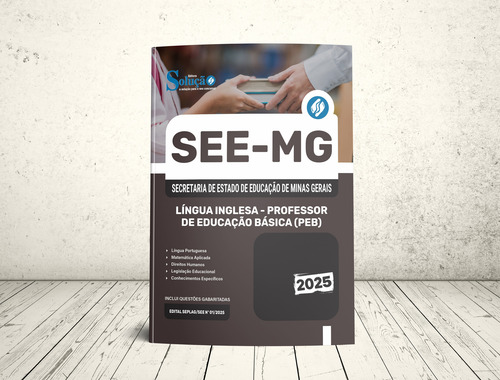 Apostila Completa Língua Inglesa - Professor De Educação Básica - Peb - Secretaria De Estado De Educação De Minas Gerais - See Mg 2025 - Editora Solução