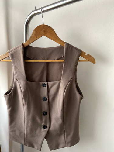 Chaleco Sastrero Dama De Vestir Moda Cuello Cuadrado Y Boton