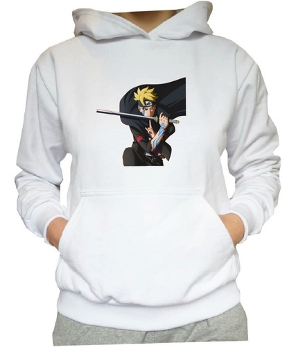 Poleron Hoodie Canguro Boruto Naruto Lacombidelmemo