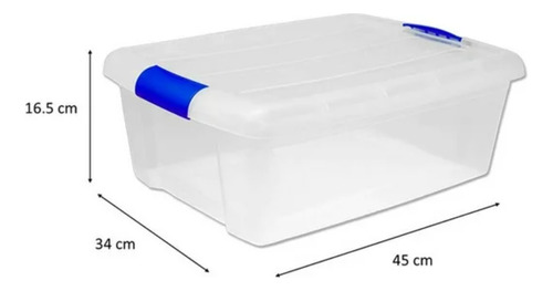 Caja Organizador Contenedor Multiusos C/tapa Broches 15 Lts