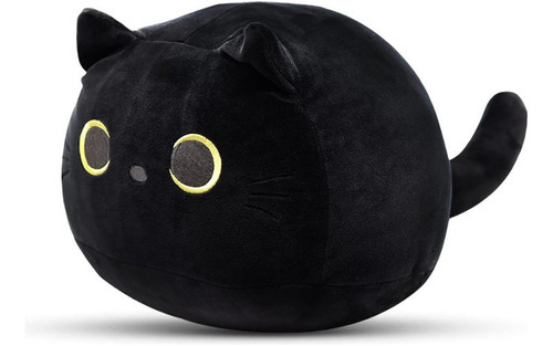 Muñeca Decorativa Black Cat Plush 16 Black Cat Almohada Color Negro