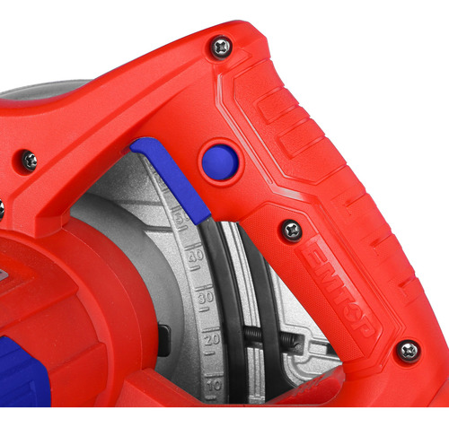 Sierra Circular De Mano 7-1/4 Con 1400w Emtop Rojo / Azul