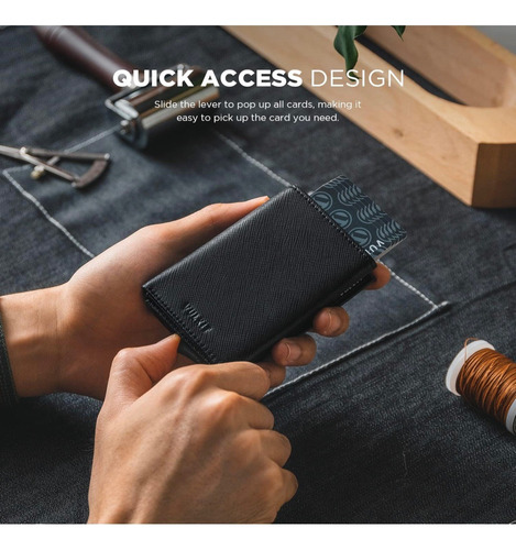 Portatarjetas/tarjetero Pop Up Y Billetera Con Bloqueo Rfid