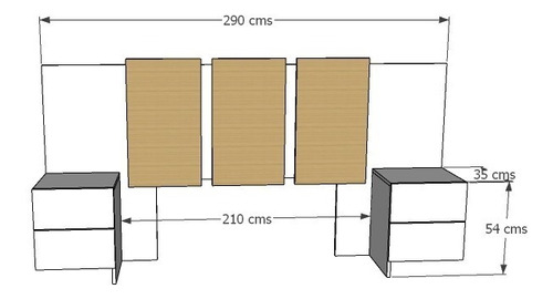 Respaldo  Sommier - Cama - Mesas De Luz - 2,00mts 2 Plazas