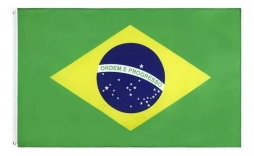 Bandera De Brasil 60x90 Cm Estampada Poliéster, 2 Ojales 