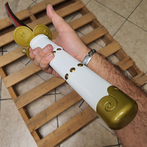 Katana Ameno Habakiri Blanca One Piece Espada Acero Con Base