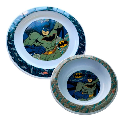 Set Plato Playo Y Bowl Infantil Con Dibujos Personajes